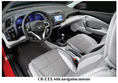 2011 Honda Cr Z Interior Model Press Kit Honda News